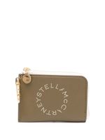 Stella McCartney portefeuille zippé à logo imprimé - Vert