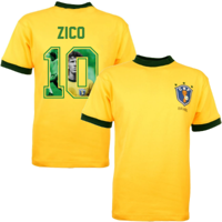 Brazilie retro voetbalshirt WK 1982 + Zico 10 (Photo Style)