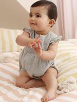 Babypakje voor meisjes van katoenen gaas saliegroen