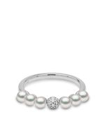 Yoko London bague Eclipse en or blanc 18ct sertie de perles d'Akoya et de diamants - Argent - thumbnail