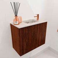 Toiletmeubel Mondiaz Joya Dlux | 50 cm | Meubelkleur Ruby | Faye wastafel Nata Wasbak Rechts | 1 kraangat