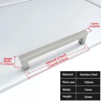 Zwart Vierkant Meubelhandvat - Aluminiumlegering | Verschillende Maten | Inclusief Schroeven
