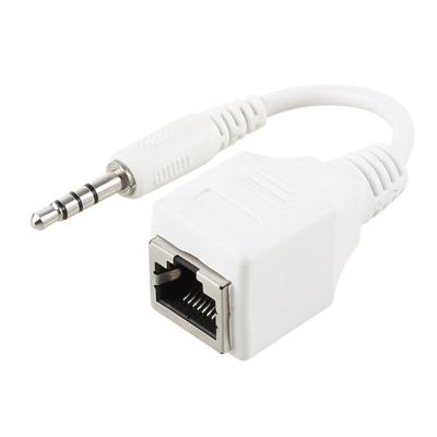 Cat5 RJ45 aansluiting op 3.5mm 4 polig Male Plug Audio Ethernet LAN-netwerkadapter totale lengte: ongeveer 13cm