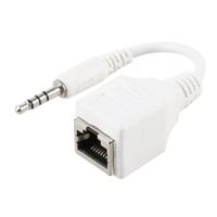 Cat5 RJ45 aansluiting op 3.5mm 4 polig Male Plug Audio Ethernet LAN-netwerkadapter totale lengte: ongeveer 13cm