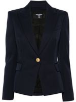 Balmain blazer en laine à simple boutonnage - Bleu