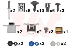 Montageset, bumper VAN WEZEL, Inbouwplaats: Voor: , u.a. für VW