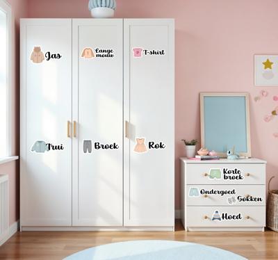 Kinderkleding nederlands kast stickers