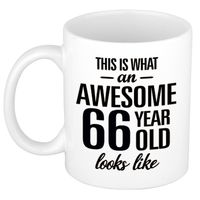 Awesome 66 year cadeau mok / beker 300 ml