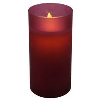 LED kaars wax mat dnk roze glas 15cm - Magic Flame