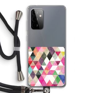 Gekleurde driehoekjes: Samsung Galaxy A72 5G Transparant Hoesje met koord