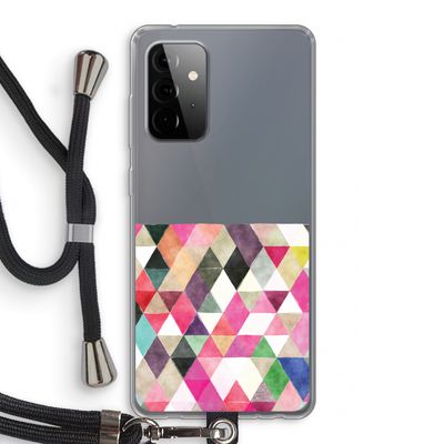 Gekleurde driehoekjes: Samsung Galaxy A72 5G Transparant Hoesje met koord