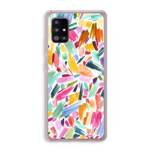 Watercolor Brushstrokes: Samsung Galaxy A51 5G Transparant Hoesje