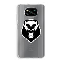 Angry Bear (white): Xiaomi Poco X3 NFC Transparant Hoesje