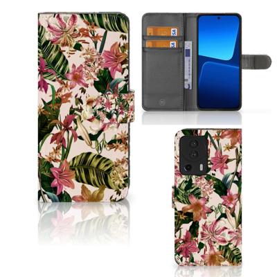 Xiaomi 13 Lite Hoesje Flowers | Portemonnee hoesje Xiaomi 13 Lite Hoesje Flowers | Portemonnee hoesje