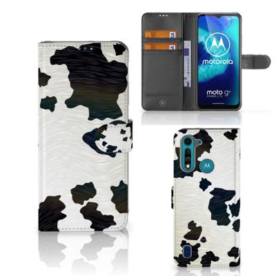 Motorola G8 Power Lite | Telefoonhoesje | Met pasjeshouder | Koeienvlekken