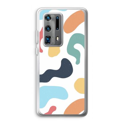 Memphis Shapes Blue: Huawei P40 Pro Plus Transparant Hoesje