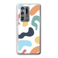 Memphis Shapes Blue: Huawei P40 Pro Plus Transparant Hoesje