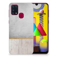 Samsung Galaxy M31 | Bumper Hoesje | Wood Concrete