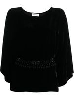 P.A.R.O.S.H. blouse ceinturée à encolure ronde - Noir