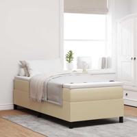 Boxspringbed met Matras in Lichtgroen Grijs, 100 x 200 cm, van corduroy stof.