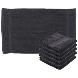 Towelcity Luxe badhanddoek - 6x - donkergrijs - 50 x 90 cm - 550 grams - Badkamer textiel - Katoen