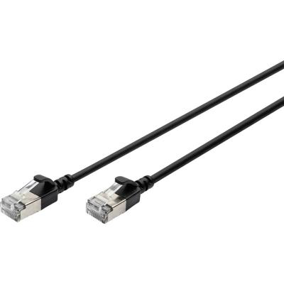Digitus DK-1632-A-010S-BL RJ45 Netwerkkabel, patchkabel CAT 6A F/FTP 1 m Zwart Kleurcodering, Afgeschermd, Meerdradig, Met anti-kniktule 1 stuk(s)