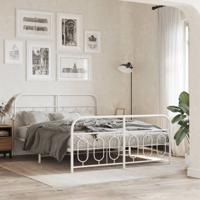 Bedframe met hoofd- en voeteneinde metaal wit 135x190 cm