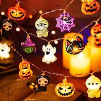 halloween lichtslingers 1,5m 10led scène-indeling led-pompoen verlicht spook spin vleermuisverlichting buiten binnen halloween feest vakantie tuin huisdecoratie op batterijen Lightinthebox