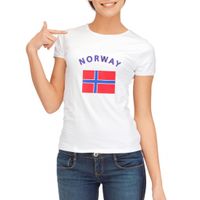 T-shirt met vlag Noorwegen print voor dames - thumbnail