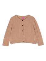 Cashmere in Love Kids cardigan Alaska en maille torsadée - Marron