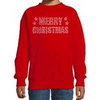 Glitter foute kersttrui - Rood - Merry Christmas - glitter steentjes - voor kinderen Glitter foute kersttrui - Rood - Merry Christmas - glitter steentjes - voor kinderen