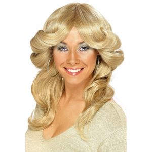 Blonde Seventies pruik voor dames