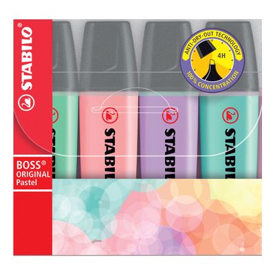 Stabilo boss original pastel markeerstiften, 4st.