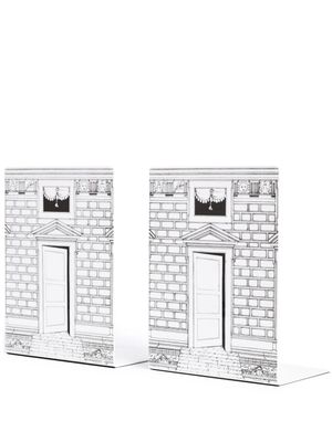 Fornasetti serre-livres Porta peints à la main - Blanc