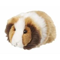 Knuffeldier Cavia - pluche knuffel - 13 cm - bruin/wit - huisdieren knuffel