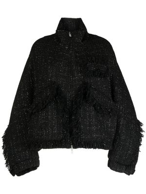 Goen.J veste bomber en tweed à col montant - Noir