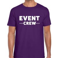 Event crew / personeel tekst t-shirt paars heren - thumbnail