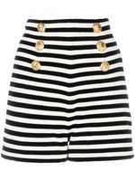 Balmain short en coton à rayures - Noir