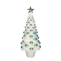 Kunstkerstboom compleet met lichtjes en ballen blauw 50 cm   -