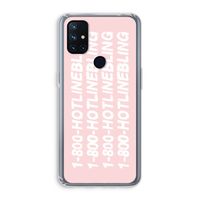 Hotline bling pink: OnePlus Nord N10 5G Transparant Hoesje