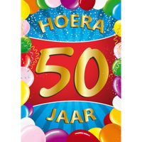 50 jaar mega deurposter 59 x 84 cm leeftijd verjaardag feestartikelen - thumbnail