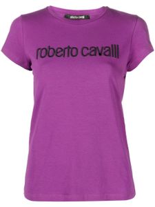 Roberto Cavalli t-shirt à logo brodé - Violet