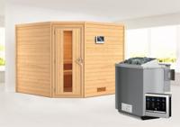 Karibu | Leona Sauna | Energiesparende Deur | Biokachel 9 kW Externe Bediening - thumbnail