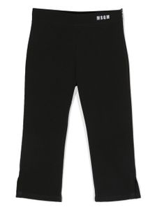 MSGM Kids pantalon droit à logo brodé - Noir