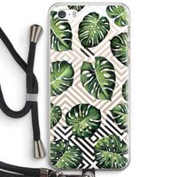 Geometrische jungle: iPhone 5 / 5S / SE Transparant Hoesje met koord
