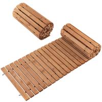 Houten Tuinloopbrug 245 x 55 x 2 cm Uitrolbare Weerbestendige Rechte Loopbrug voor Buiten