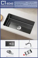 Luxe Waterval Keukenspoelbak - Zwart RVS | Enkelbak | Onderbouw | Inclusief Kraan & Zeepdispenser Luxe Waterval Keukenspoelbak - Zwart RVS | Enkelbak | Onderbouw | Inclusief Kraan & Zeepdispenser