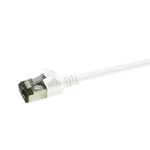 LogiLink CQ9021S RJ45 Netwerkkabel, patchkabel CAT 6A U/FTP 0.50 m Wit Extreem dun, Vlambestendig, Flexibel, Folie afscherming, Halogeenvrij, Snagless,