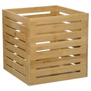 5Five Fruitkisten opslagbox - open structuur - lichtbruin - hout - L31 x B31 x H31 cm   -