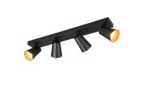 Trio 4-licht opbouwspotSharp zwart - 817100432